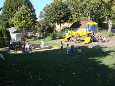 Our lower playground; 4K , 5K and first grade use this area