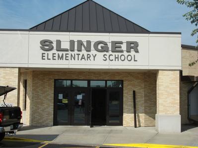 The main entrance to Slinger Elementary.