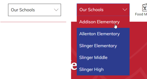 Slinger Website School Menu Location