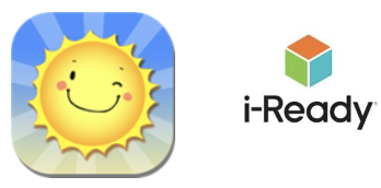Yellow sun in blue skies and cube with iReady