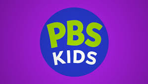 Blue circle with green PBS and white Kids