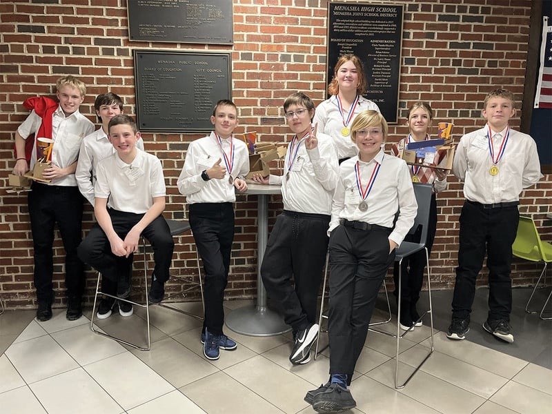 Middle School students captured several medals in the Engineering Challenge contest at Menasha HS!