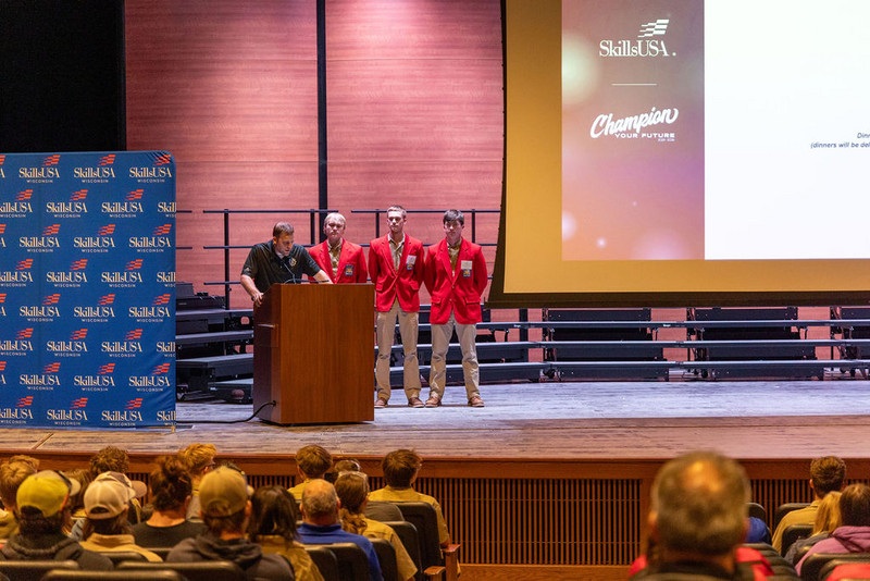 Slinger HS SkillsUSA Advisor, Mr. Hug and the SHS Officer Team