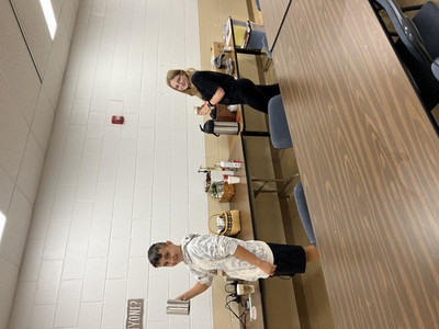 Students preparing coffee