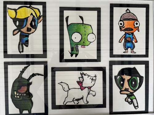 Paintings of cartoon characters