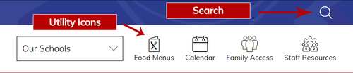Website Utility Links location