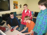 Principles of Engineering students work on 