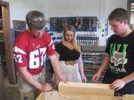 Students work on woods projects